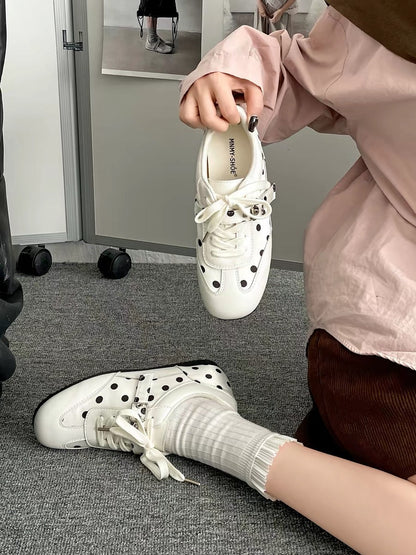 White Polka Dot Sneakers