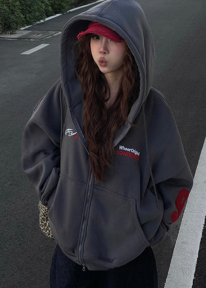 Vintage Racing-Style  ︎︎ジップ パーカー