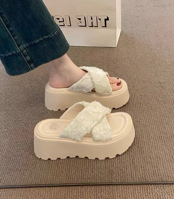 Rose Lace Platform Sandals +8cm