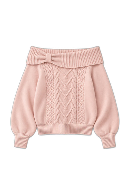 Knotted Off Shoulder Sweater