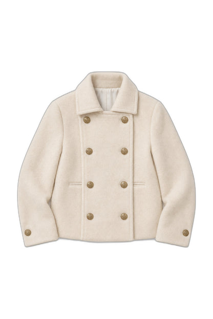 Double Button Boxy Coat