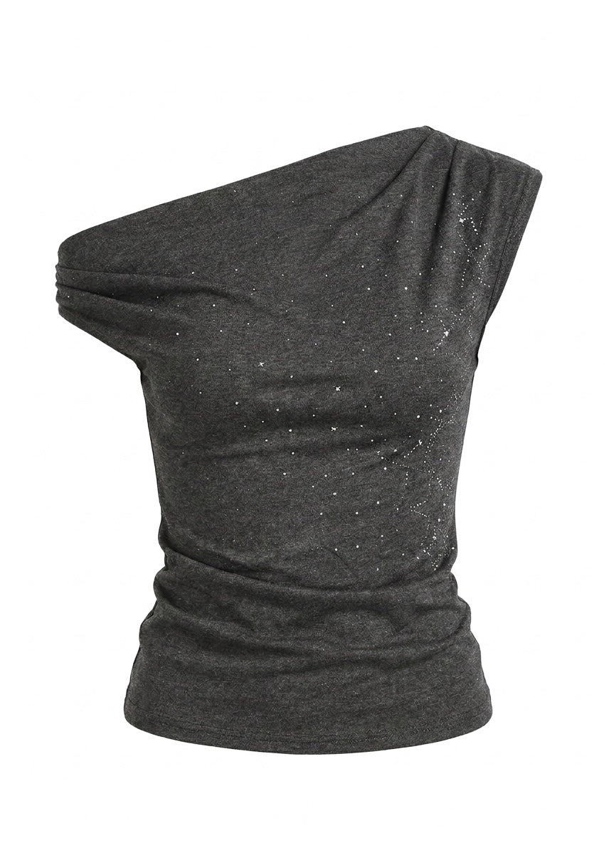 Asymmetrical Off-Shoulder Fitted Tシャツ