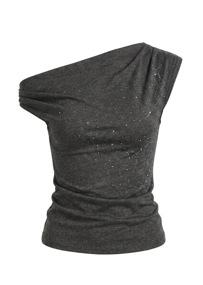 Asymmetrical Off-Shoulder Fitted Tシャツ