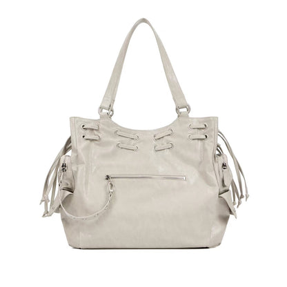 Leather race アップチェーントートバッグ