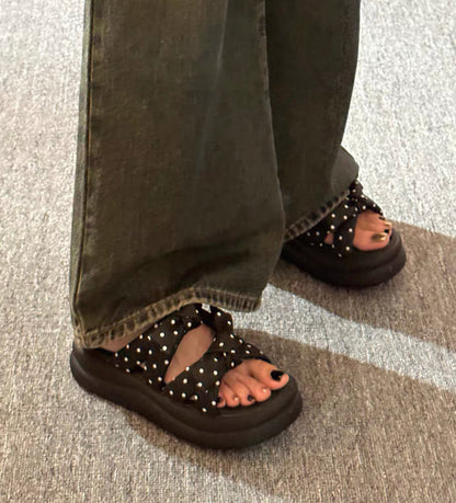 Polka Knot Sandals