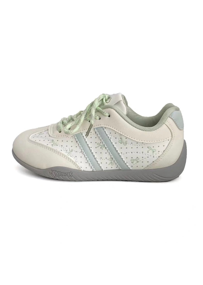 Ribbon Dot Lace-Up Sneakers