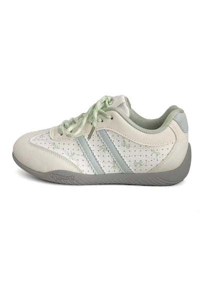 Ribbon Dot Lace-Up Sneakers