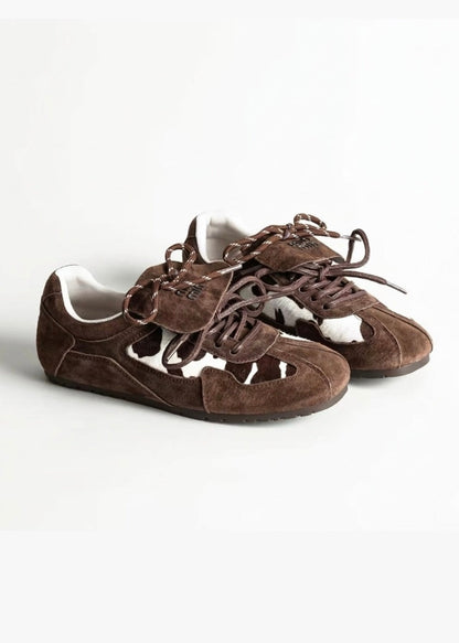 Chocolate Cowhide Sneakers
