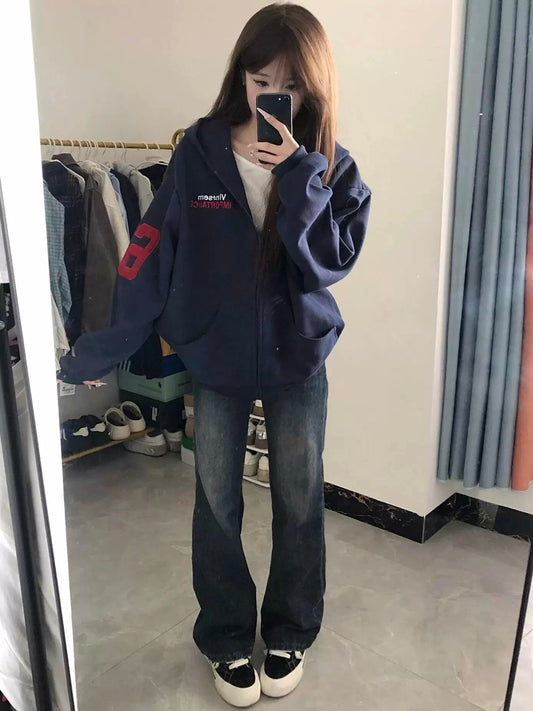 Vintage Racing-Style  ︎︎ジップ パーカー