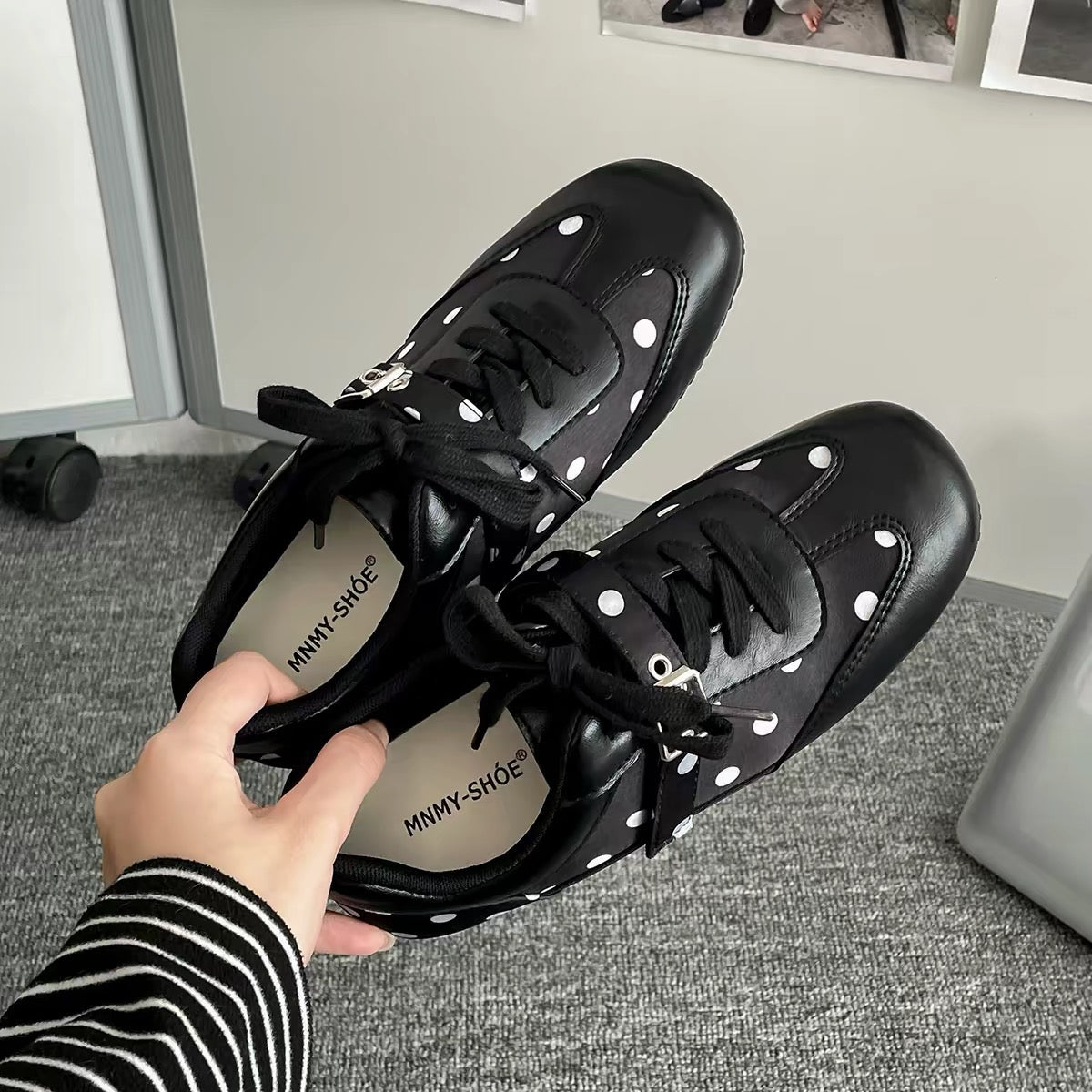 White Polka Dot Sneakers