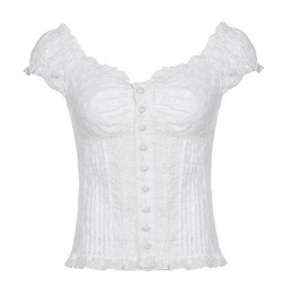 Cotton Lace フリルブラウス