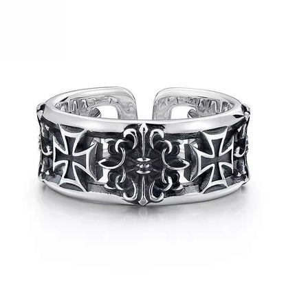 Vintage Black Cross Ring