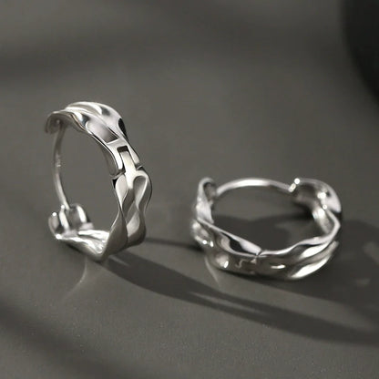 Wave Silver Hoop