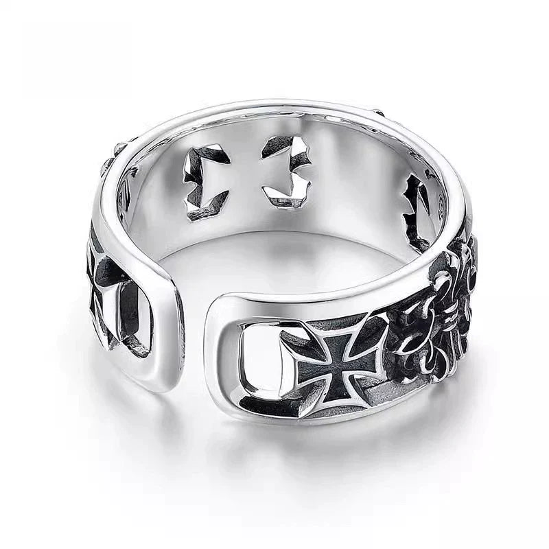 Vintage Black Cross Ring