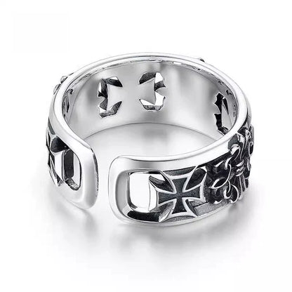 Vintage Black Cross Ring