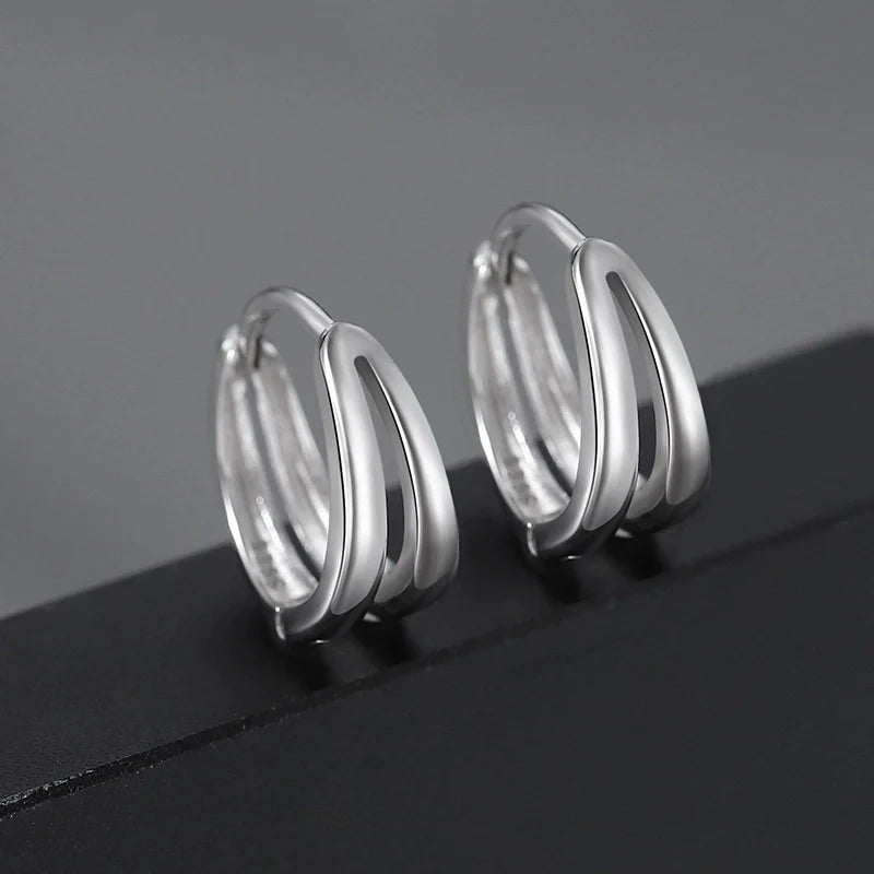 Wave Silver Hoop