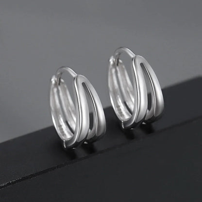 Wave Silver Hoop