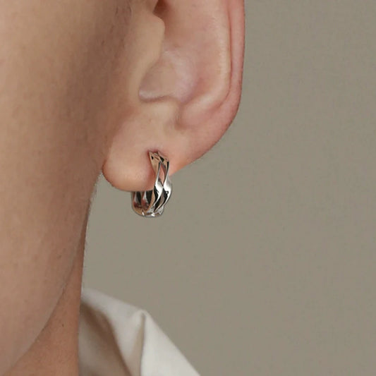 Wave Silver Hoop