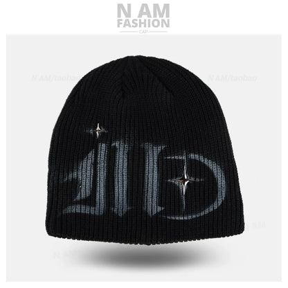 Spray-Painted Knit Beanie
