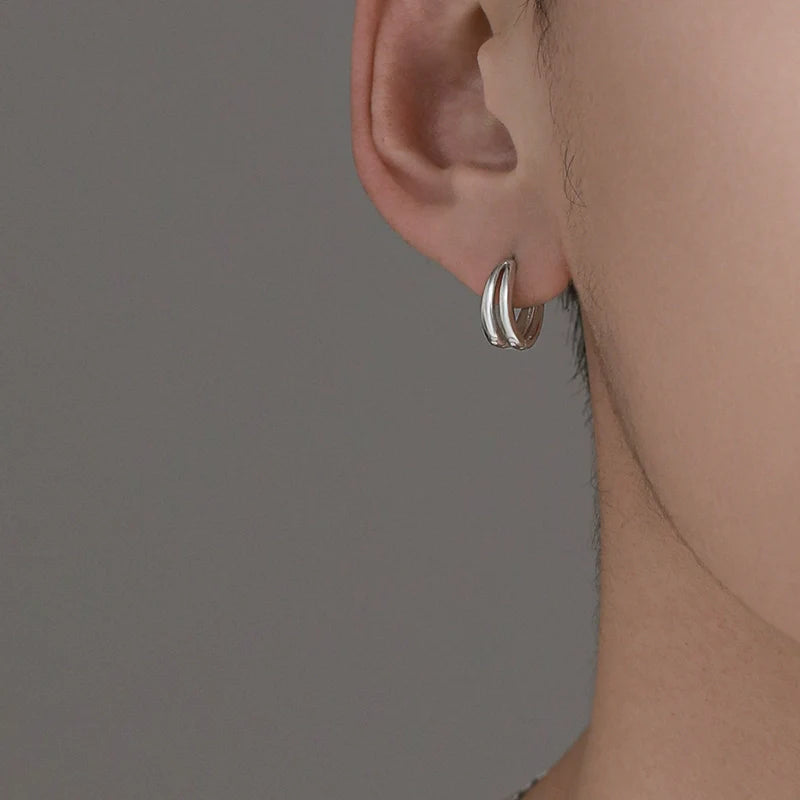 Wave Silver Hoop