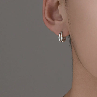Wave Silver Hoop