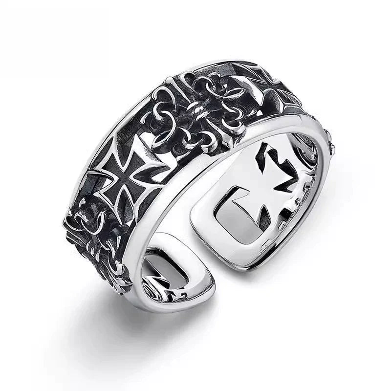 Vintage Black Cross Ring