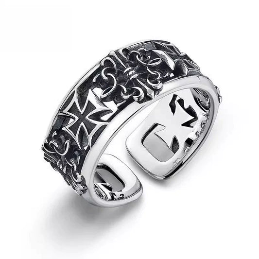 Vintage Black Cross Ring
