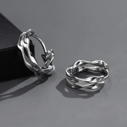 Wave Silver Hoop