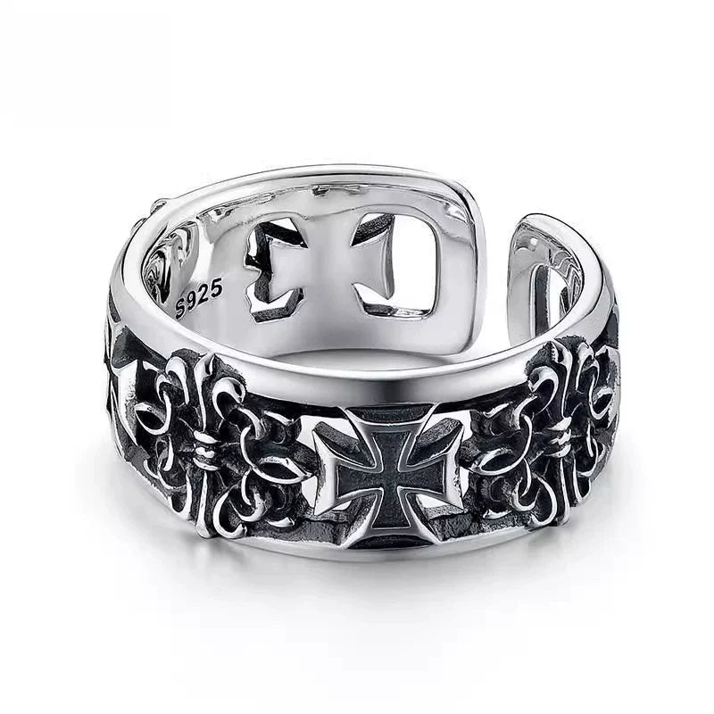Vintage Black Cross Ring