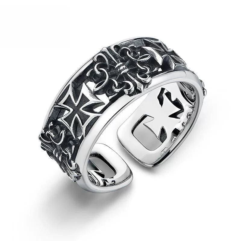Vintage Black Cross Ring