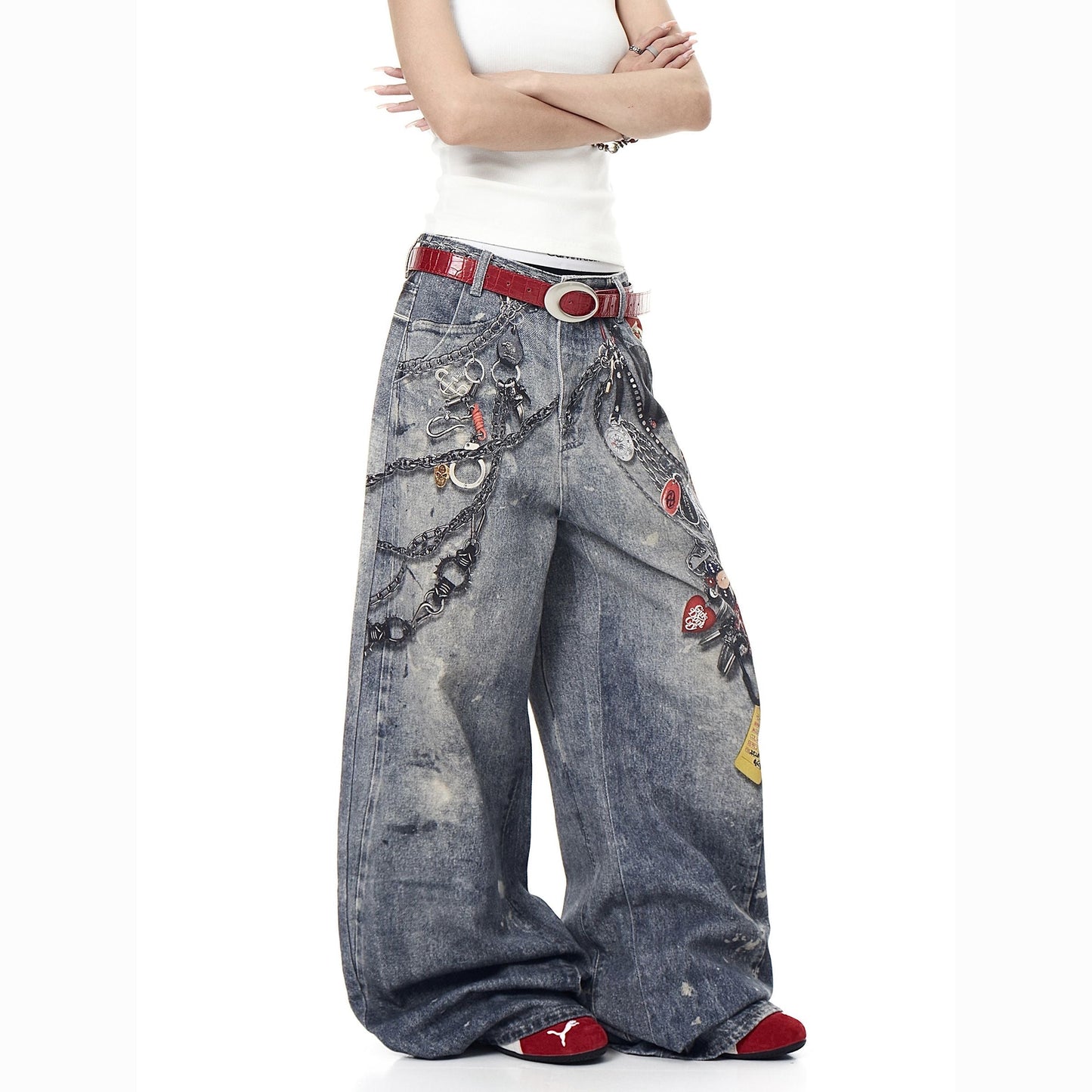 Graphic Chain Denim
