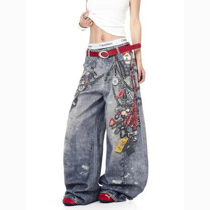 Graphic Chain Denim