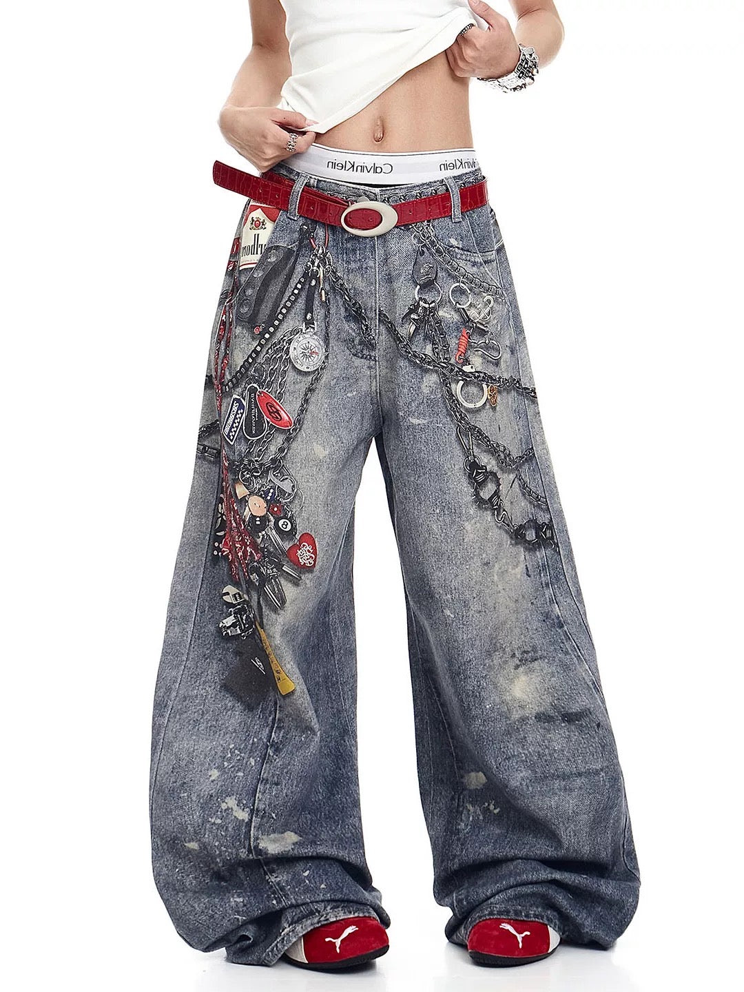 Graphic Chain Denim