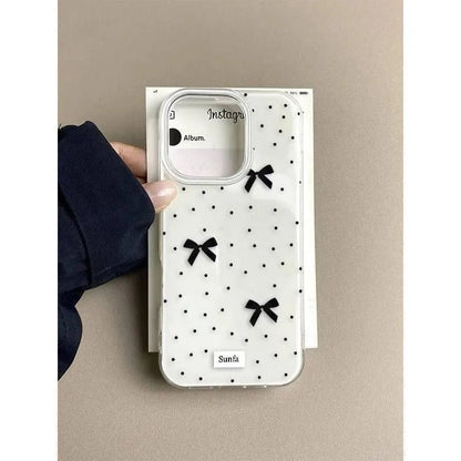 Polka Dot Ribbon Clear Case