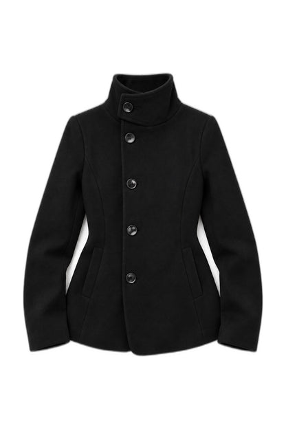 Shaped Stand Collar Coat